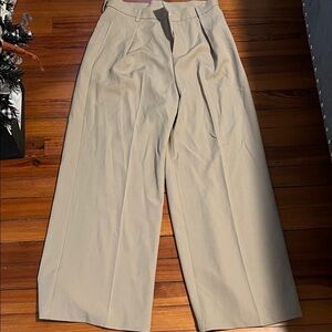 Wide-Leg Beige Trousers